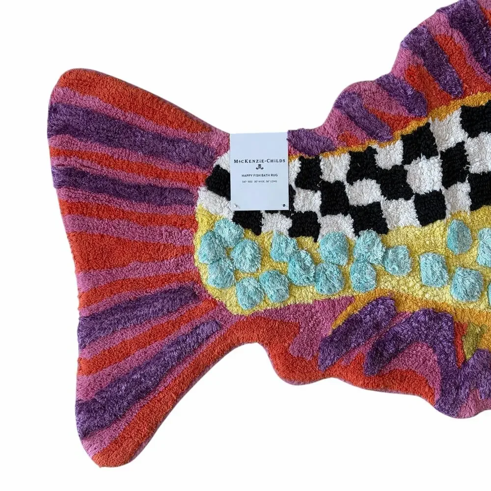 NEW MacKenzie-Childs Happy Fish Bath Rug 20x36